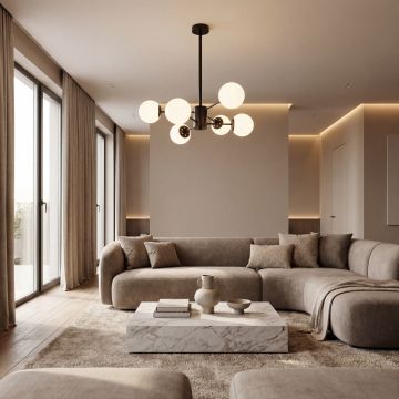 LUSTRA COSMO NEGRU 6XE27 60W 600X680mm - Default Title