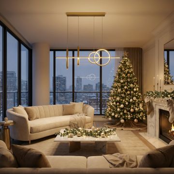 Lustra led aurie cu telecomanda CAELI 82W/4000LM 2700K-6500K - Default Title