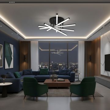 LUSTRA LED AXIS NEGRU 6 BRATE 73W 5040lm 600*600*120mm - Default Title