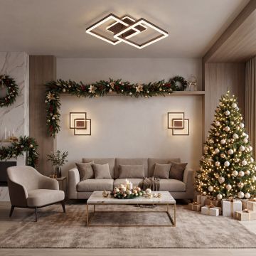 Lustra Led Cafeniu Sina 80w / cu Telecomanda 300+300mm - Default Title