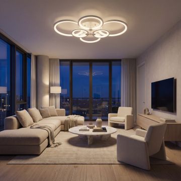 LUSTRA LED CERCURI 100W CU 6 BRATE 3 CULORI+IR 830mm x 140mm - Default Title