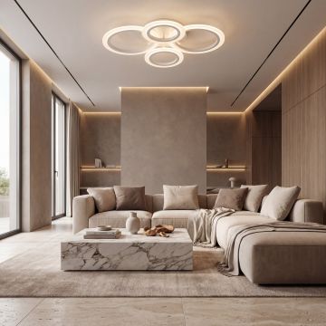 LUSTRA LED CERCURI 56W CU 4 BRATE 3 CULORI+IR 580mm x 90mm - Default Title