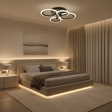 LUSTRA LED CERCURI NEAGRA 56W CU 4 BRATE 3 CULORI+IR 580mm x 90mm - Default Title