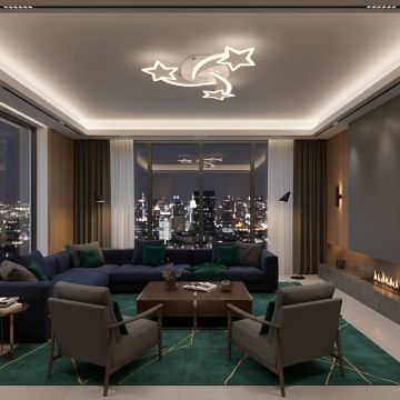 Lustra led dimabila STEA 62W cu 3 brate 3 CULORI+IR - Default Title