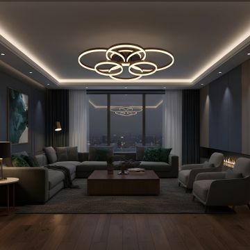 Lustra Led Dione 222w/  cu Telecomanda 300*2+400*2+500*2mm - Default Title