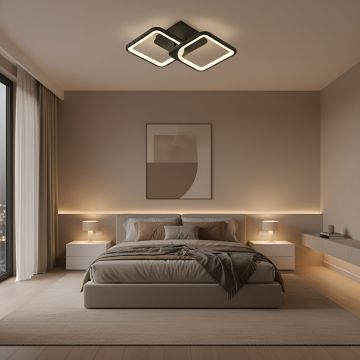 Lustra led neagra cu 2 patrate 50W 3 Culori 550Mm X 115Mm - Default Title