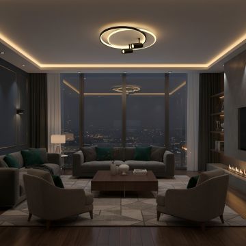 Lustra Led Neagra cu spot Carina 60w / cu Telecomanda - Default Title