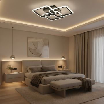 Lustra Led neagra Cu Telecomanda 80W Cu 3 Brate 3 Culori 580 X 150Mm - Default Title