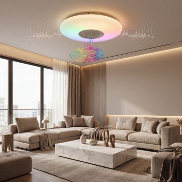 Plafoniera LED SMART cu muzica, Ø390, 24W, RGB+W - Default Title