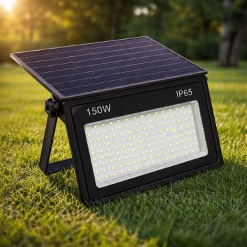 Proiector cu panou solar integrat 150W, 285x175x52mm, 1600lm, IP65, 6500K - Default Title
