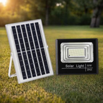 Proiector cu Panou Solar Monocristalin si telecomanda - 50W/6500k - Default Title