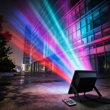 Proiector LED RGB 16 culori, 20W, IP 65, telecomanda IR inclusa - Default Title