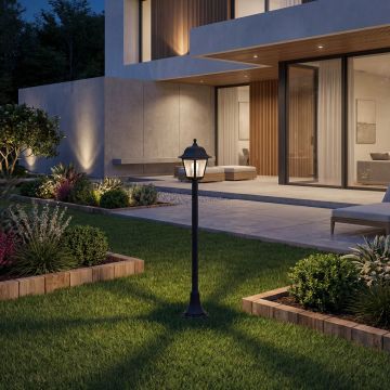 STALP ILUMINAT EXTERIOR NEGRU 230V/40W/1*E27/IP44 1200X185X190mm - Default Title