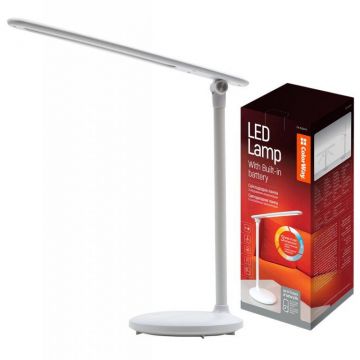 ColorWay Lampa de birou ColorWay CW-DL02B, LED, portabil, Acumulator 1800 mAh, Alb