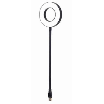 GEMBIRD Lampa LED circulara Gembird NL-LEDRING-01, 3W, USB, Lungime cablu 0.3 m, Negru