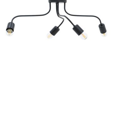 Lampa de tavan cu functie Luchter, metal, negru, 60x60x15 cm