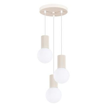 Lustră bej din metal cu abajur din sticlă ø 25 cm Orbital – Sollux