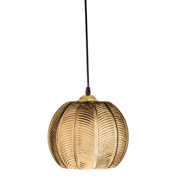 Lustra, Bloomingville, Adar, 1 x E27, 22x20 cm, sticla/fier, maro