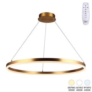 Lustra de tavan cu LED Nebrian, metal Aurit, Auriu, 60x15 cm