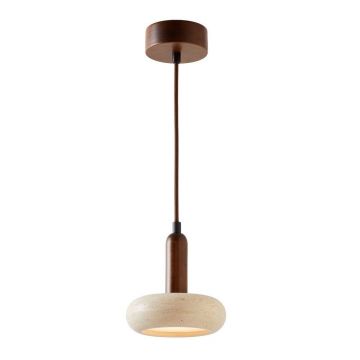 Lustră maro/bej LED cu abajur din piatră ø 15 cm Karo – Opviq lights
