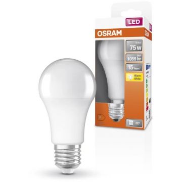 OSRAM Bec LED Osram LED STAR A75 E27, 10W (75W), 1055 lm, lumina calda (2700K), clasa energetica F