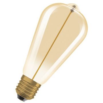 OSRAM Bec LED vintage (decorativ) OSRAM 1906 Gold, ST64, filament magnetic, E27, 2.2W (16W), 150 lm, lumina calda (2700K), clasa energetica G