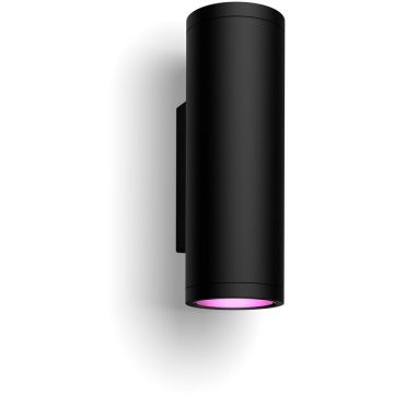 Philips Aplica LED RGB pentru exterior Philips Appear Hue, 8W (49W), 1200 lm, lumina alba si colorata, IP44, metal, clasa energetica G, Negru