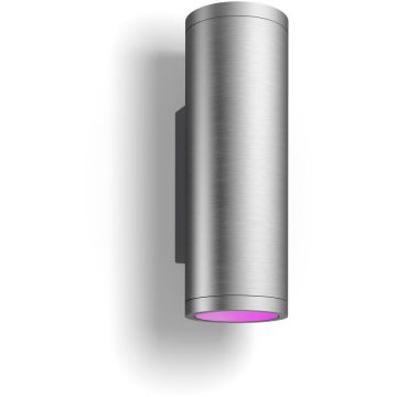 Philips Aplica LED RGB pentru exterior Philips Appear HUE, 8W (49W), 1200 lm, lumina alba si colorta, IP44, 24 cm, clasa energetica G, Inox