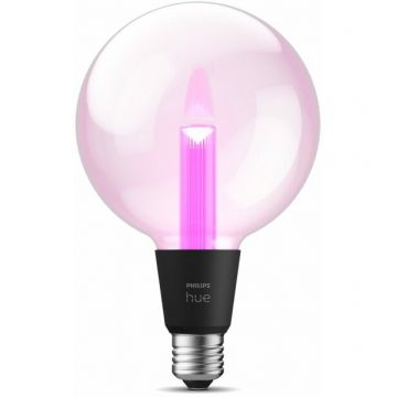 Philips Bec LED inteligent Philips Hue LG, Bluetooth, Zigbee, G125, E27, 6.8W, 500 lm, lumina alba si colorata, 125x197 mm, Clasa energetica G