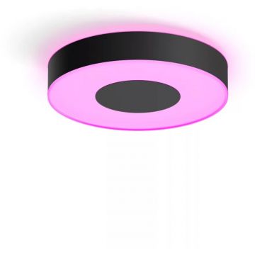 Philips Plafoniera LED RGB inteligenta Philips Hue Infuse, Bluetooth, 33.5W, 2350 lm, lumina alba si colorata (2000-6500K), 38.1cm, clasa energetica G, Negru