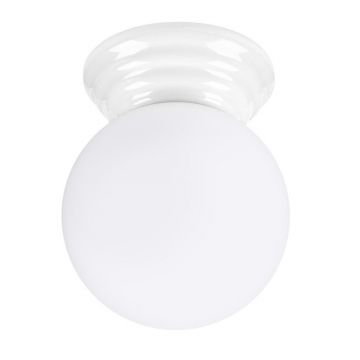 Plafonieră albă din ceramică cu abajur din sticlă ø 12 cm Farsa – Sollux