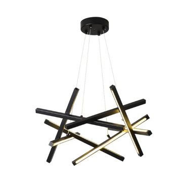 Plafonieră LED cu funcție iluminare, Luminis, Metal, Negru, 85x85x40 cm