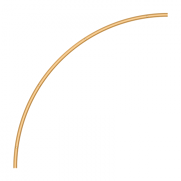 Sina magnetica curba ULTRA SLIM 6MM ANTIQUE BRASS - Ø 90cm