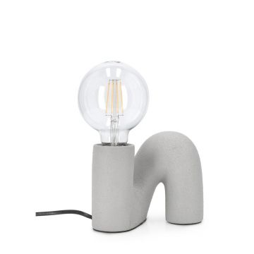 Veioză gri din ceramică cu abajur din sticlă (înălțime 12,5 cm) Jael – Yes Everyday