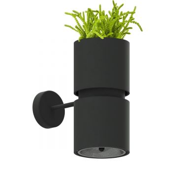 Aplica perete Kukkia Negru 12x20x24 cm