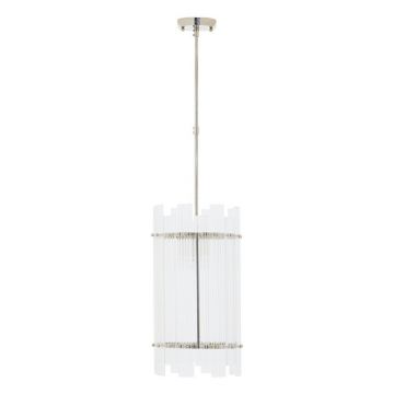 Lustră argintie din metal cu abajur din sticlă ø 27 cm Ritz – Premier Housewares