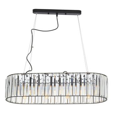 Lustră din metal cu abajur din sticlă Akiko – Premier Housewares