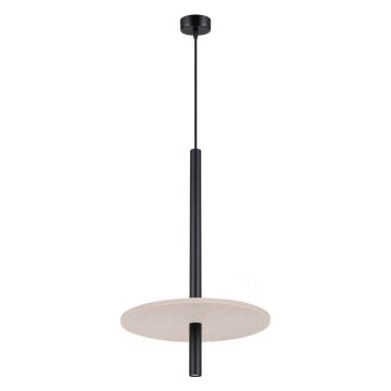 Lustră neagră/bej din metal ø 30 cm Rilu – Sollux