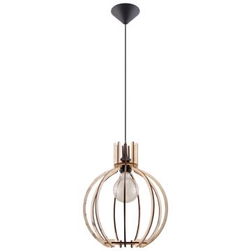Lustra suspendata Arancia din lemn, Natural 28x17x100 cm