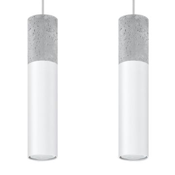 Lustra suspendata Borgio Alb 30x6x90 cm