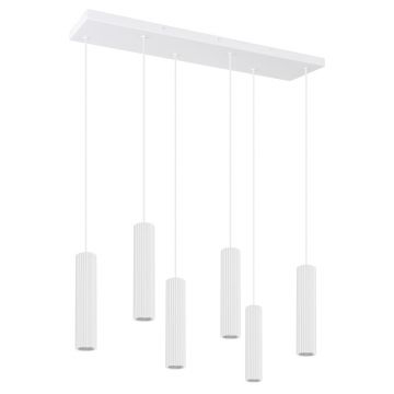 Lustra suspendata LED Ivar 6L Alb 4000K 80x20x200 cm