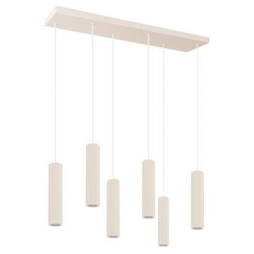 Lustra suspendata LED Ivar 6L Bej 4000K 80x20x200 cm