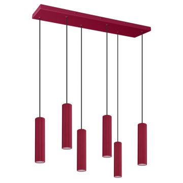 Lustra suspendata LED Ivar 6L Burgundy 3000K 80x20x200 cm