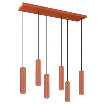 Lustra suspendata LED Ivar 6L Rosu 4000K 80x20x200 cm