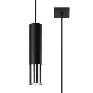 Lustra suspendata Loopez Argintiu 8x8x100 cm