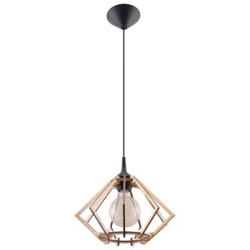 Lustra suspendata Pompelmo din lemn, Natural 27.5x27.5x90 cm
