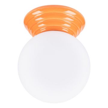 Plafonieră portocalie din ceramică cu abajur din sticlă ø 12 cm Farsa – Sollux