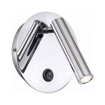 Aplica argintie din metal cu LED