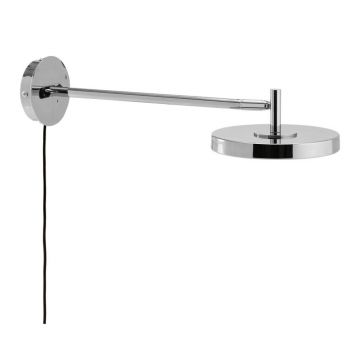 Aplică de perete argintiu-lucios LED cu structură flexibilă/cu intensitate reglabilă cu alimentare la priză ø 15 cm Asteria Wall Long – UMAGE