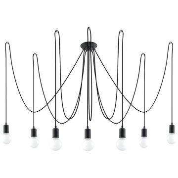 Candelabru 7 Edison Negru 300x300x150 cm